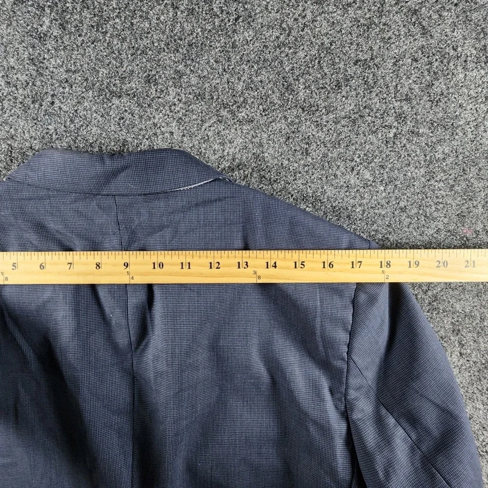 Banana Republic Mens 40R Tailored Fit Wool‎ Blazer Blue Micro Check Sport Coat